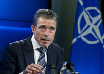 NATO Secretary General Anders Fogh Rasmussen briefing the press on the outcome of the operation in Libya at his monthly press briefing at the Residence Palace in Brussels on Thursday 3 November 2011.