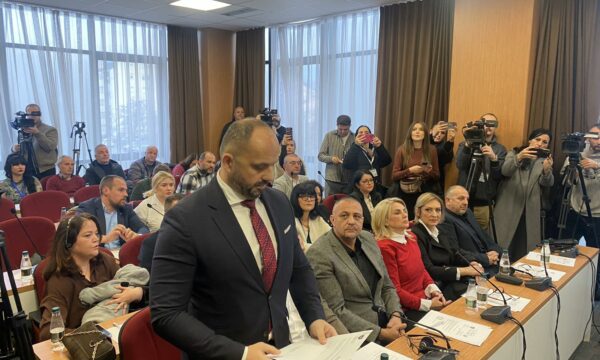 Asamblistja Aida Doli bashkë me foshnjën e saj Kuvend Komunal të Mitrovicës së Veriut