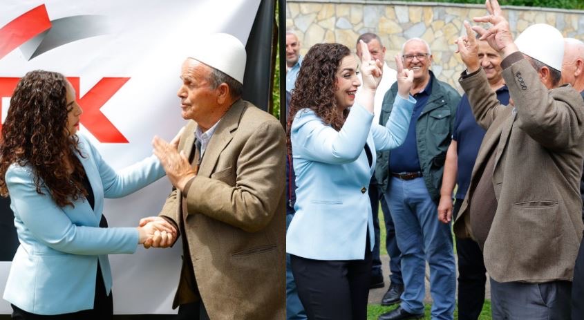 Osmani ndan pamje nga takimi me qytetarët në Grashticë  Mikpritje siç din Gollaku